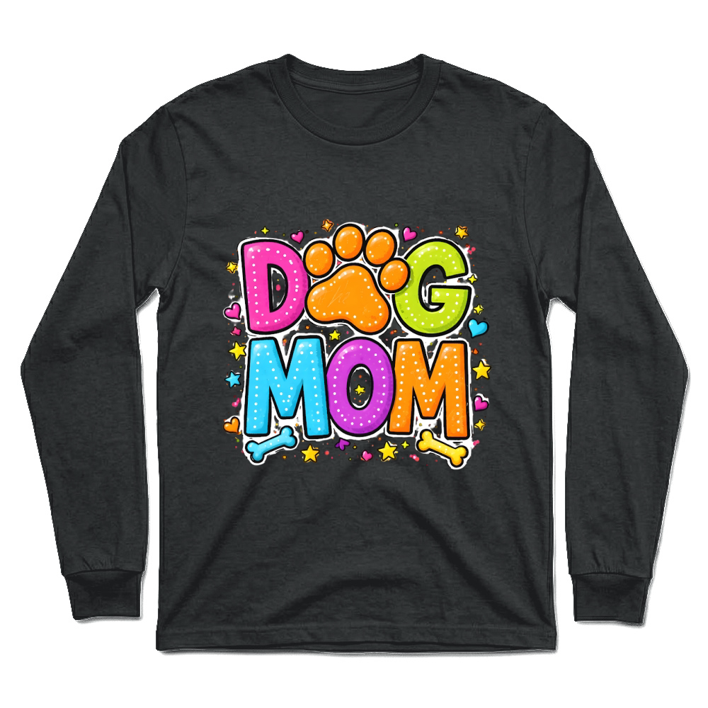 Product Colorful Dog Mom Paw Print Stars Unisex Longsleeve