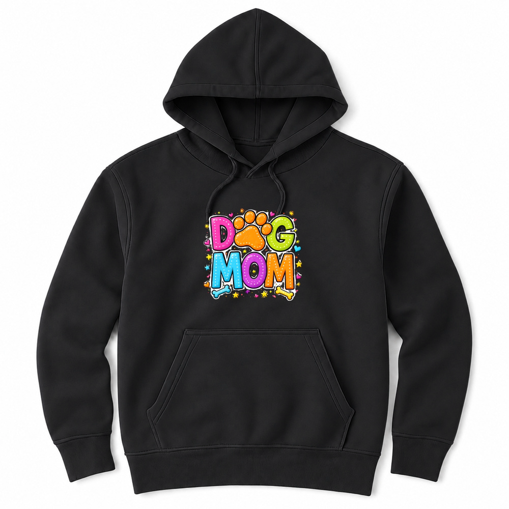 Product Colorful Dog Mom Paw Print Stars Unisex Hoodie