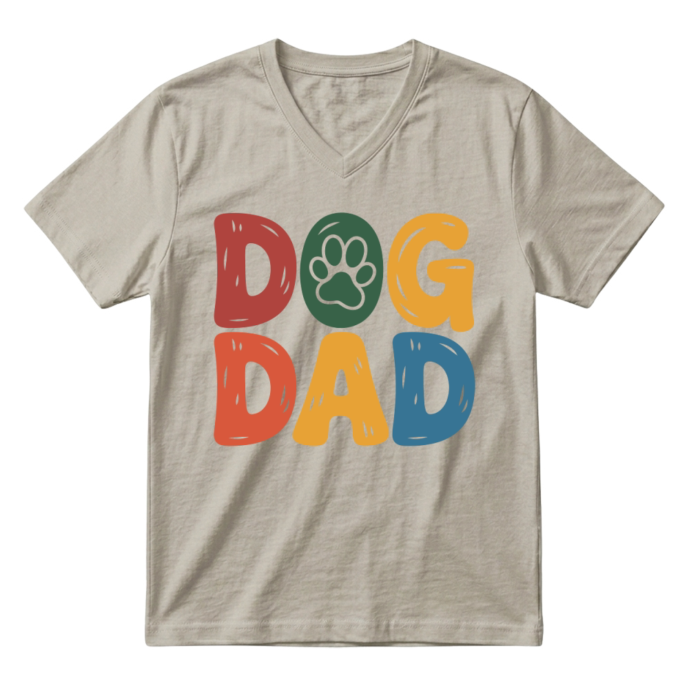 Product Cute Dog Dad Colorful V-Neck T-shirt