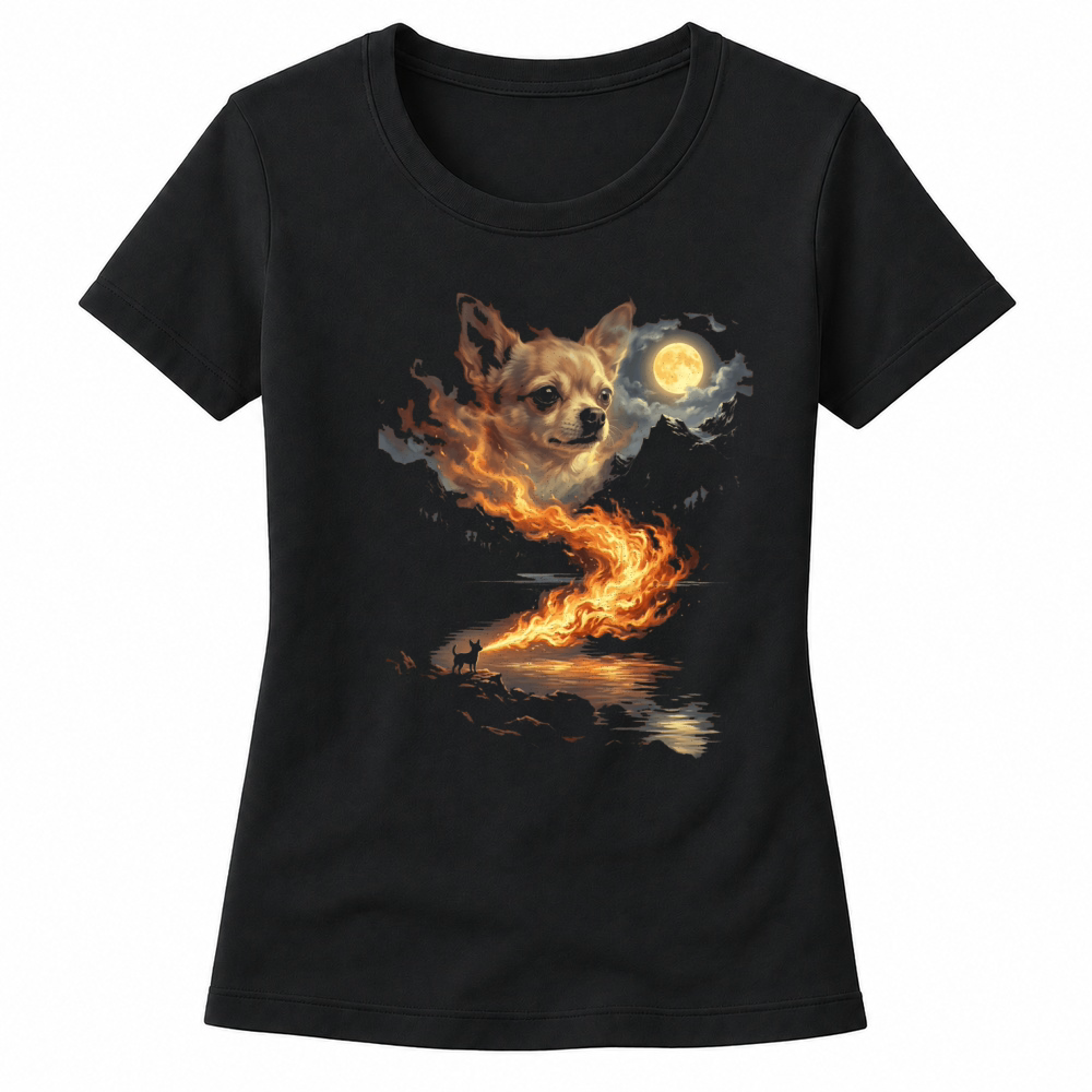 Product Chihuahua Fire Moon Landscape Dog Lover Women's T-shirts