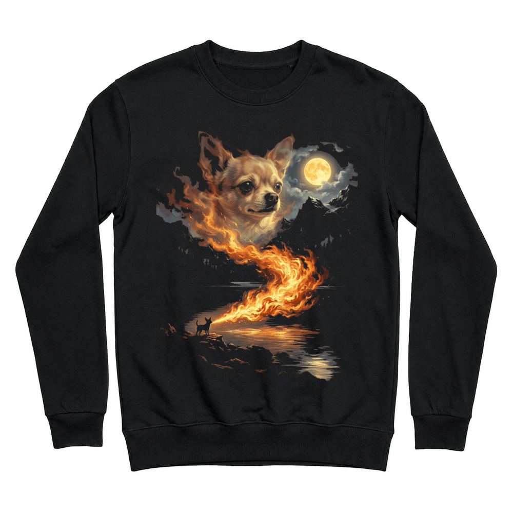 Product Chihuahua Fire Moon Landscape Dog Lover Unisex Sweatshirt