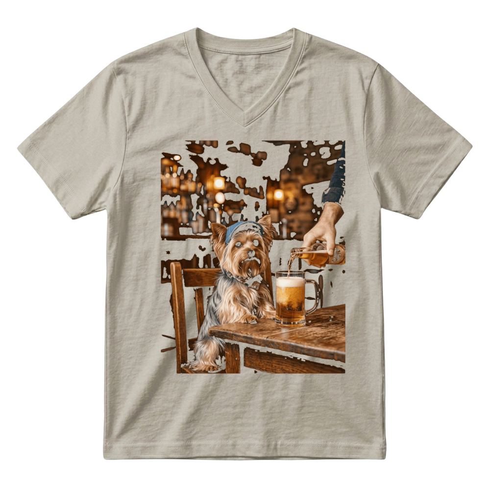 Product Dog Beer Bar Hat Pet Funny Dog Lover V-Neck T-shirt