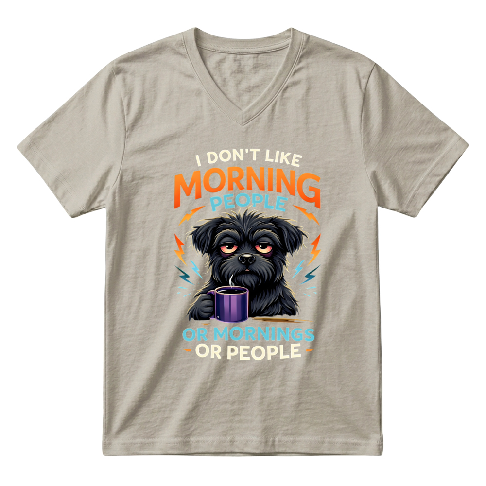 Product Dont Like Morning People Dog V-Neck T-shirt
