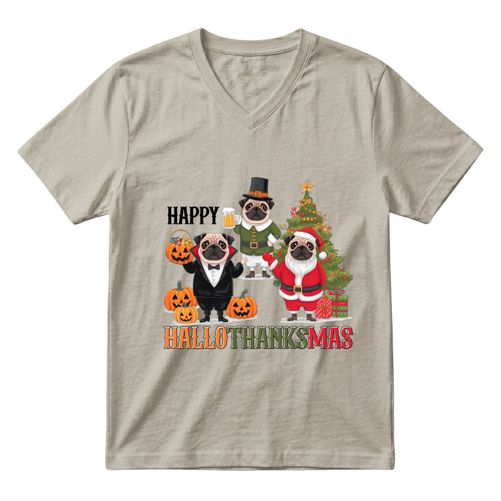 Product Festive Celebrate Hallothanksmas V-Neck T-shirt