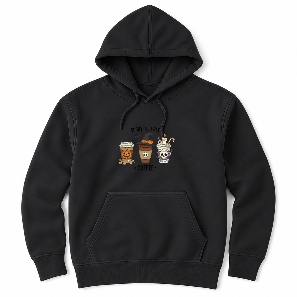 Product Spooky Halloween Retro Style Scary Til I Get Coffee Unisex Hoodie