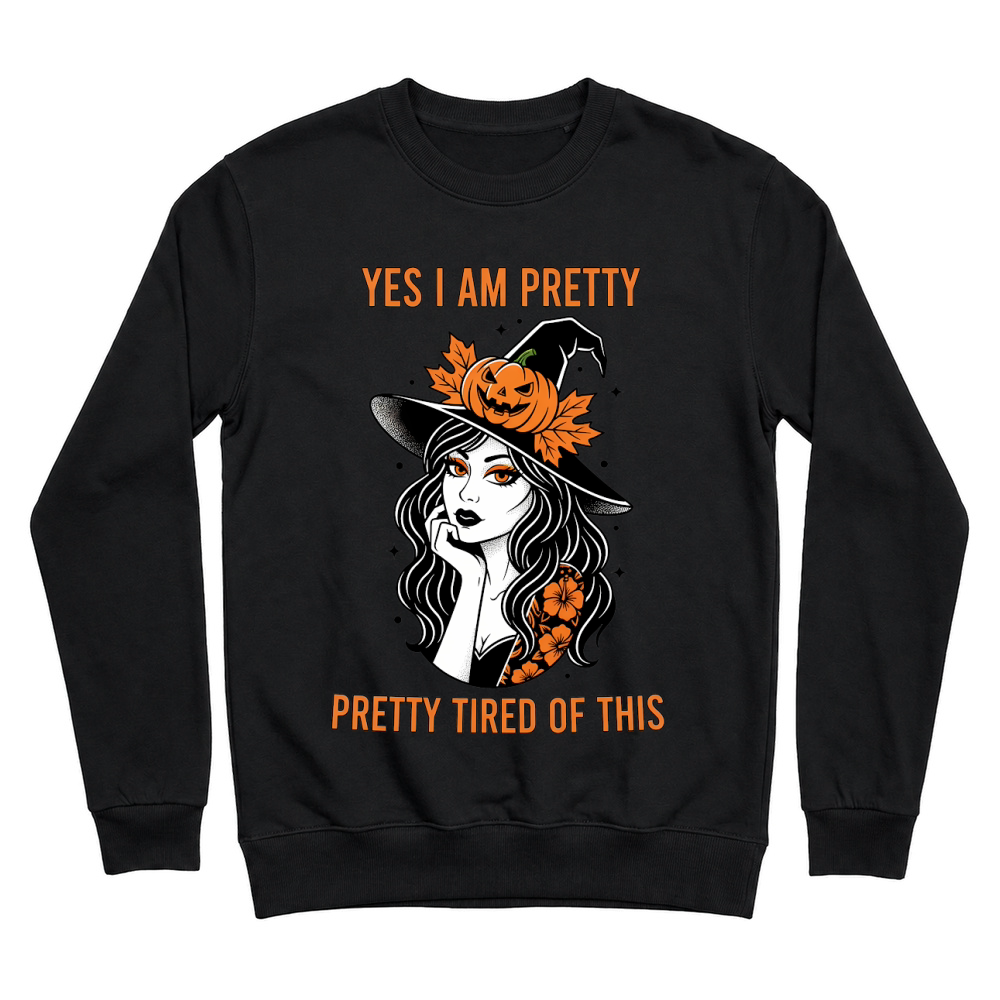 Product Spooky Halloween Retro Pretty Tired of This Witch Unisex Sweatshirt