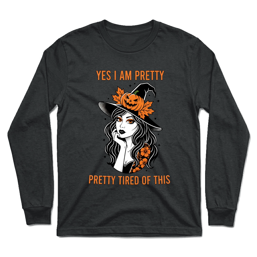 Product Spooky Halloween Retro Pretty Tired of This Witch Unisex Longsleeve