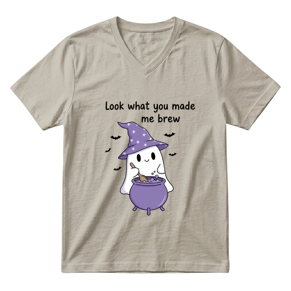 Product Spooky Halloween Retro Look What You Made Me V-Neck T-shirt