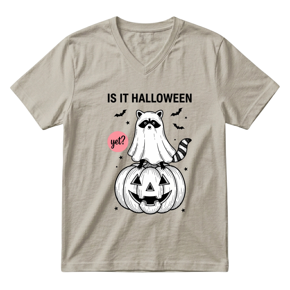 Product Spooky Halloween Retro Is It Halloween Yet Pumpkin V-Neck T-shirt