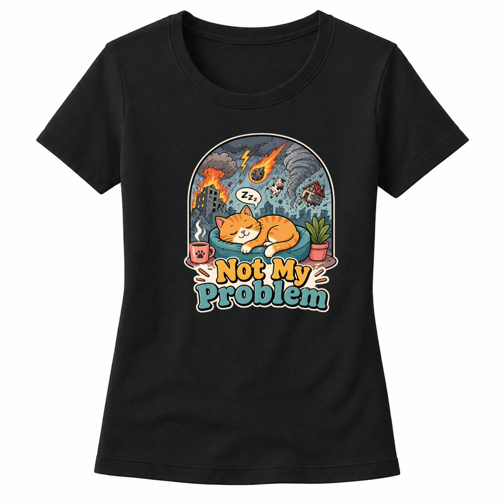 Product Not My Problem Sarcastic Quote Cat Lover Women's T-shirts