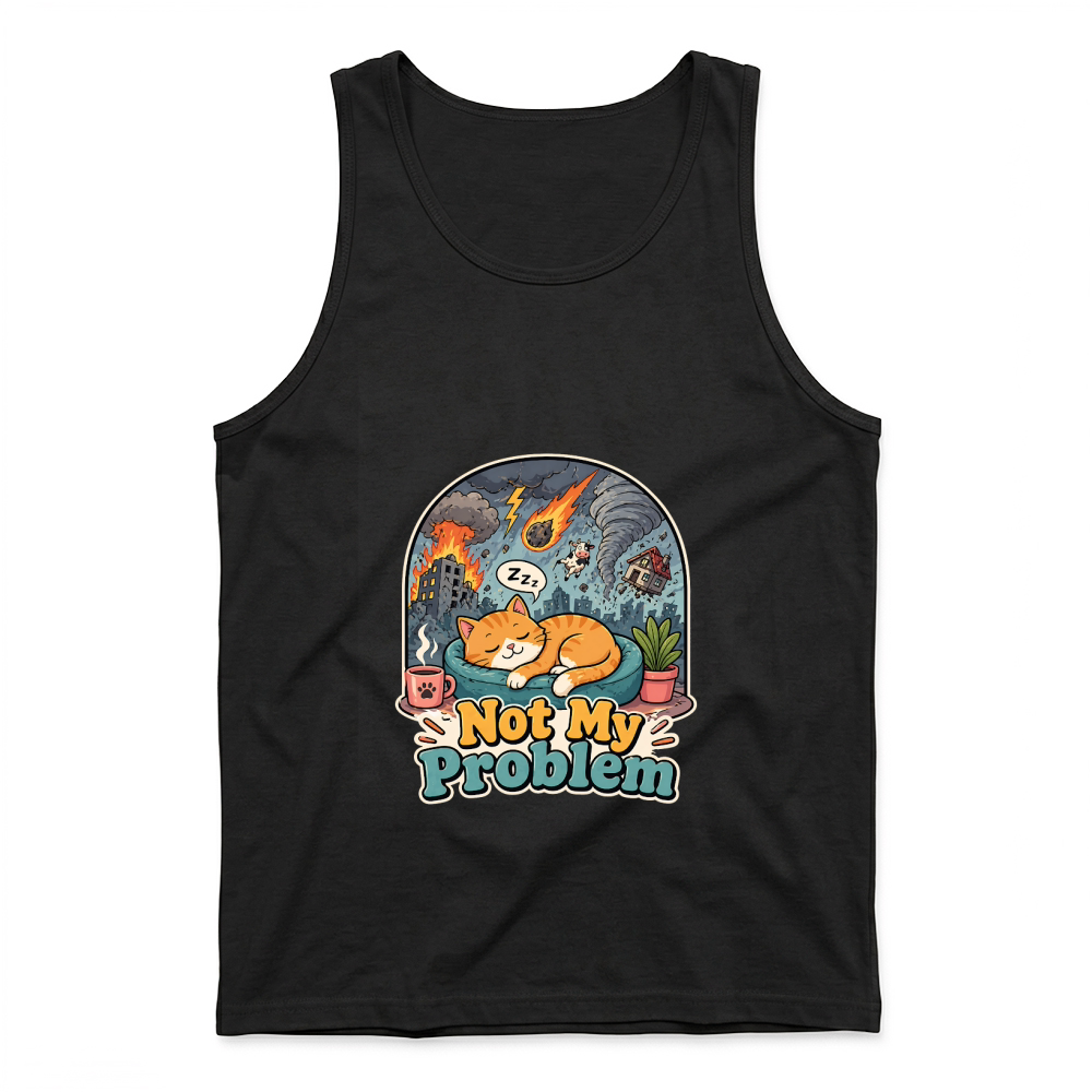 Product Not My Problem Sarcastic Quote Cat Lover Tank Top