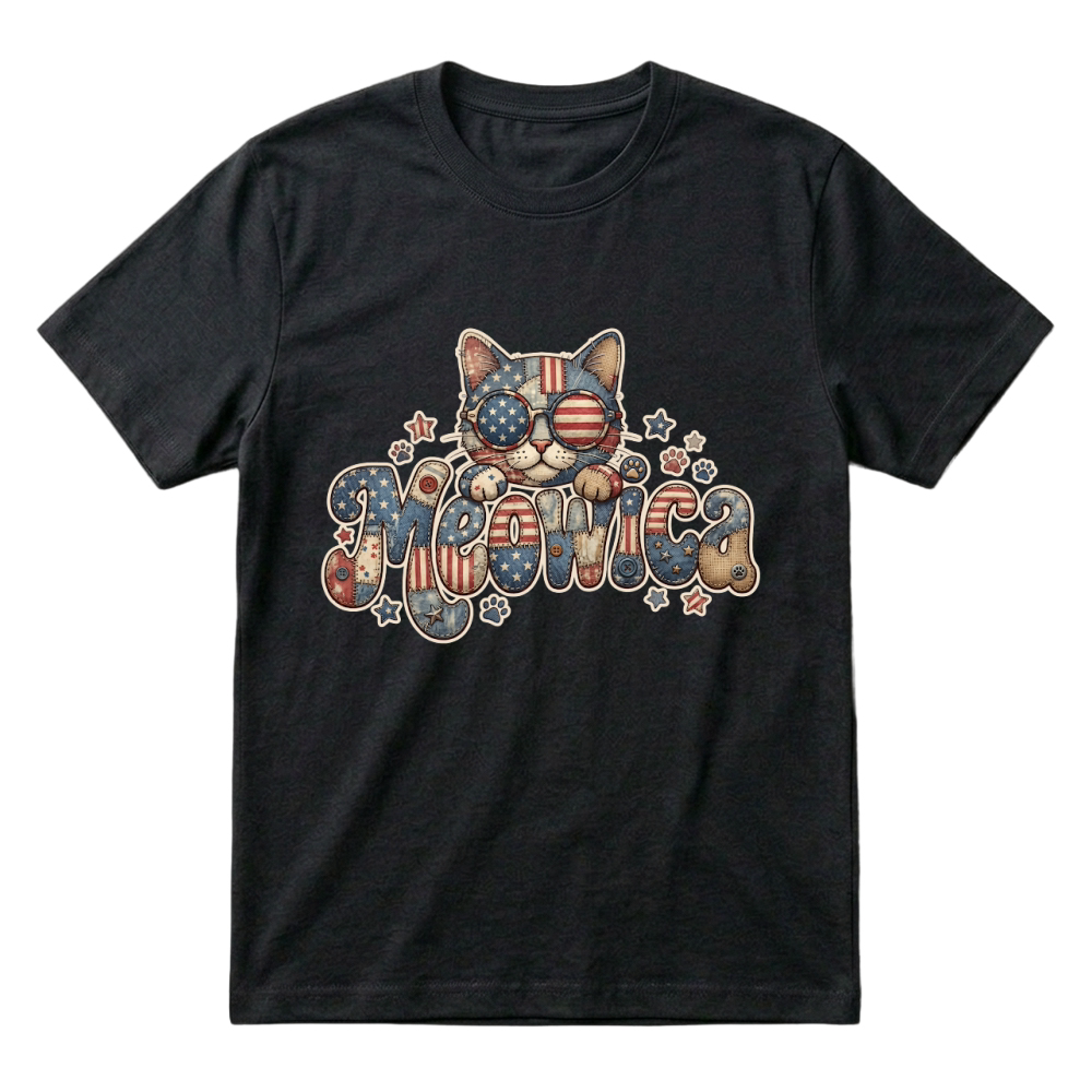 Product Meowica Retro American Cat T-Shirt