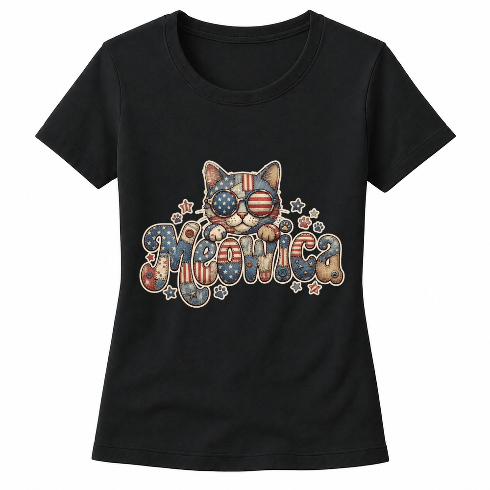 Product Meowica Retro American Cat Women's T-shirts