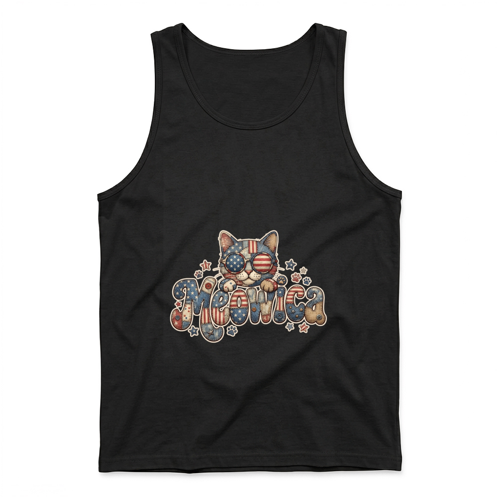 Product Meowica Retro American Cat Tank Top