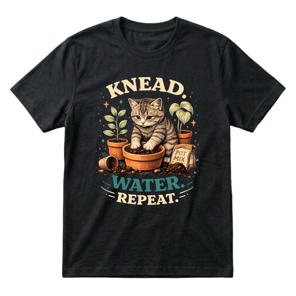 Product Kitten Cat Knead Water Repeat Plant T-Shirt