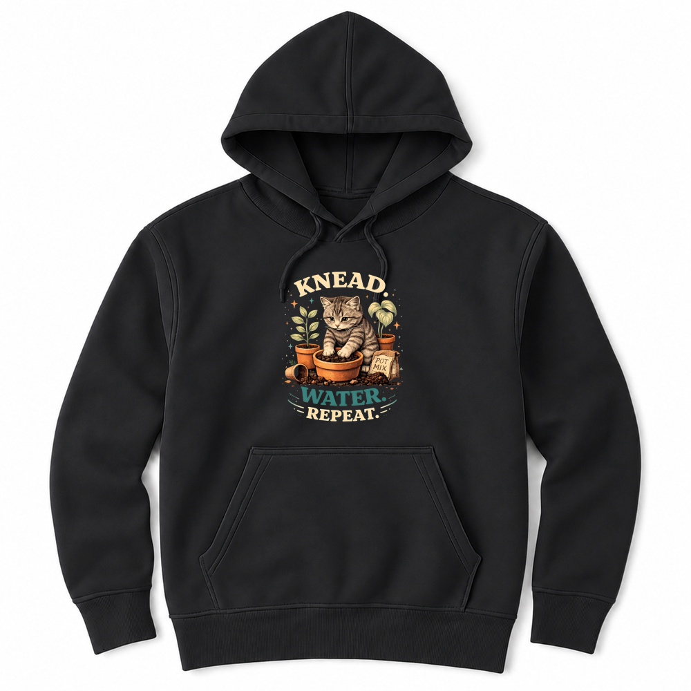 Product Kitten Cat Knead Water Repeat Plant Unisex Hoodie
