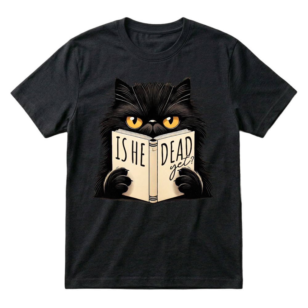 Product Is he dead yet Funny Cat Lover T-Shirt