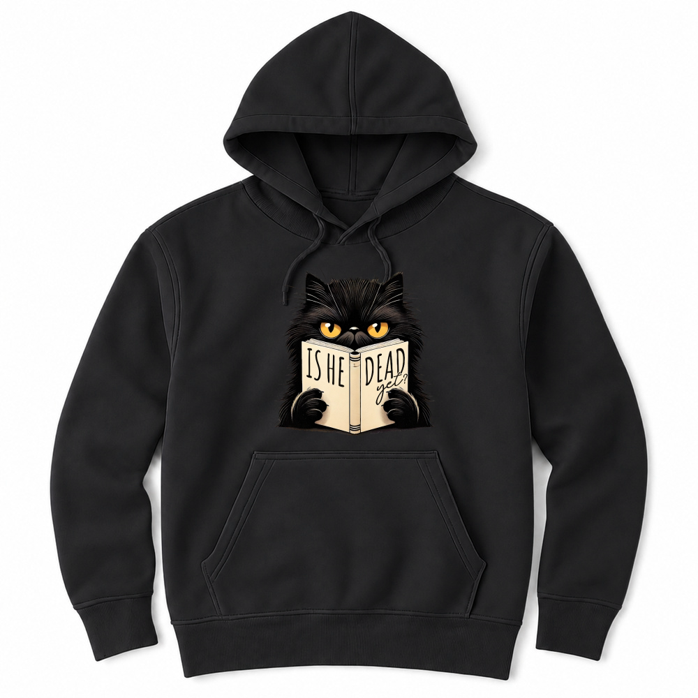 Product Is he dead yet Funny Cat Lover Unisex Hoodie