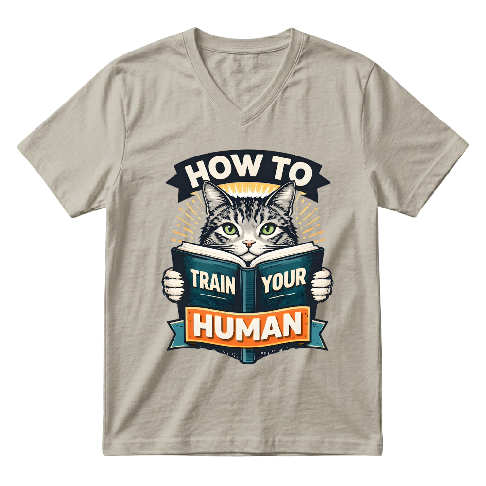 Product How to Train Your Human Cat V-Neck T-shirt