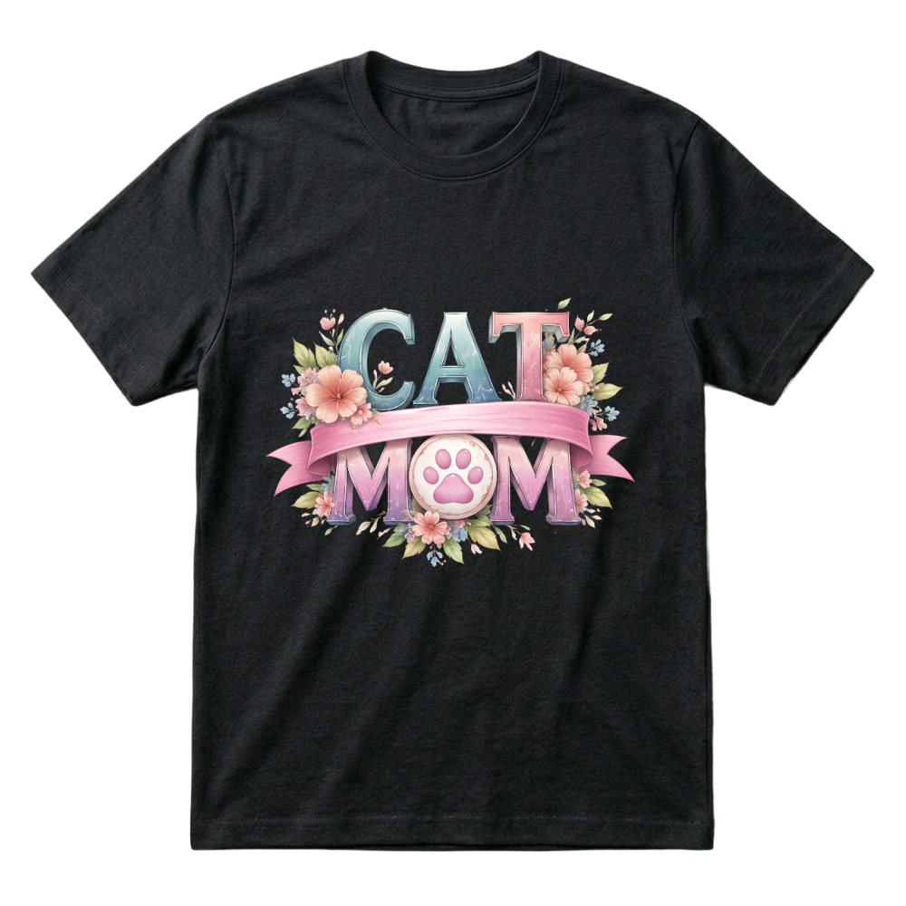 Product Floral Cat Mom Mothers Day T-Shirt