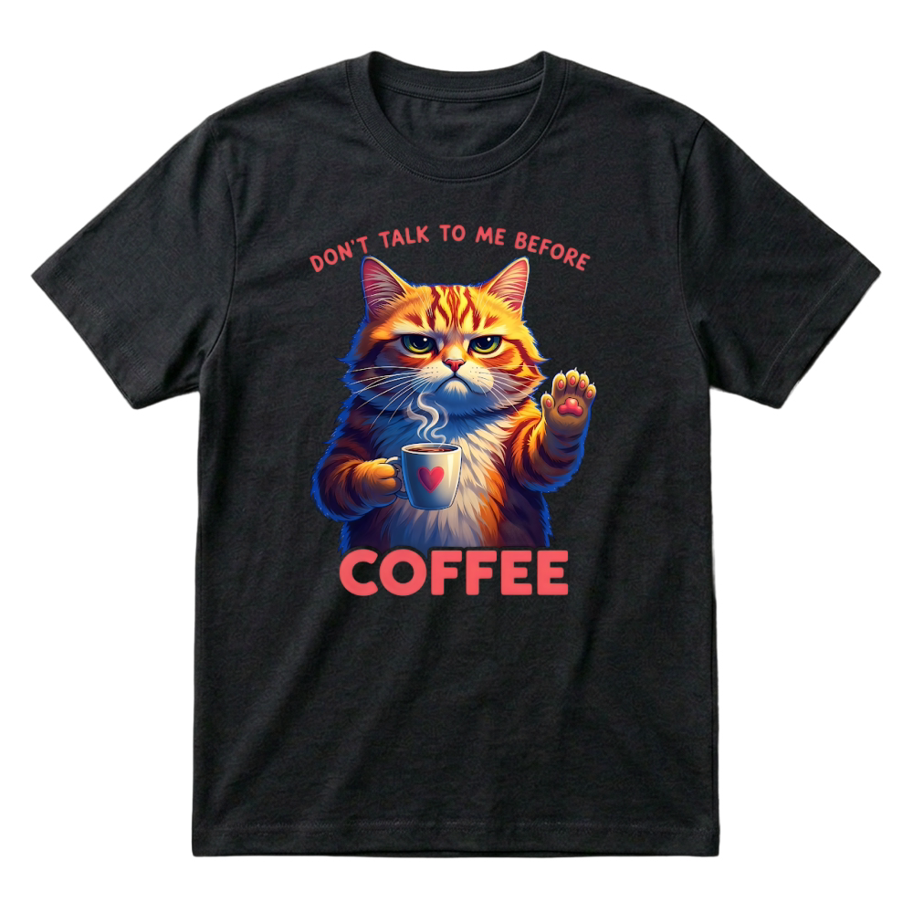 Product Funny Cat Coffee T-Shirt