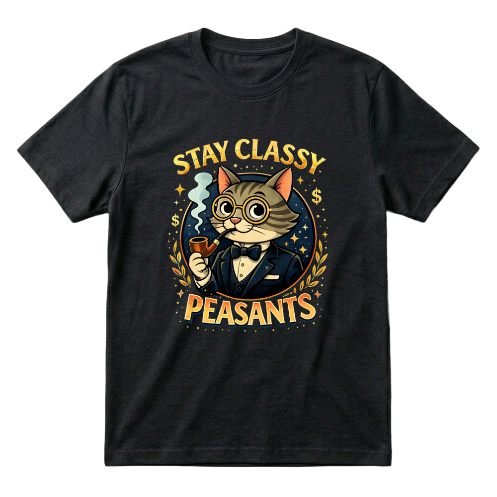 Product Funny Cat Stay Classy Peasants T-Shirt