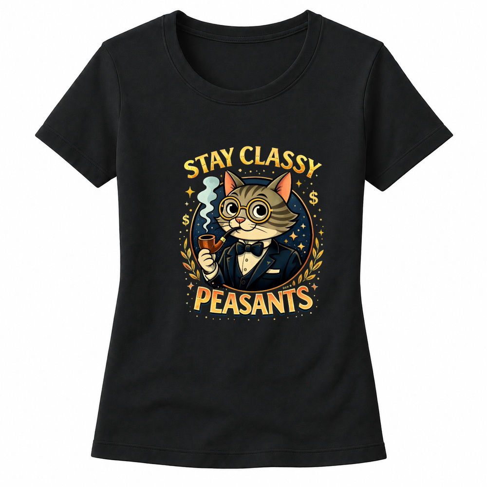 Product Funny Cat Stay Classy Peasants Women's T-shirts