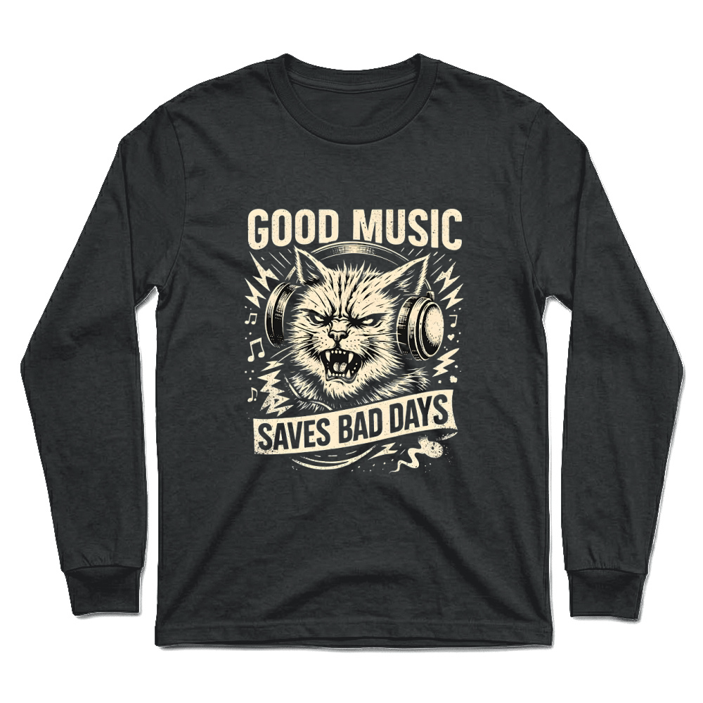 Product Good Music Saves Bad Days Cat Unisex Longsleeve