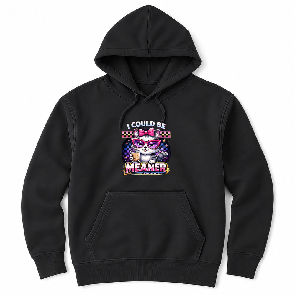 Product I Could Be Meaner Sassy Cat Pink Unisex Hoodie