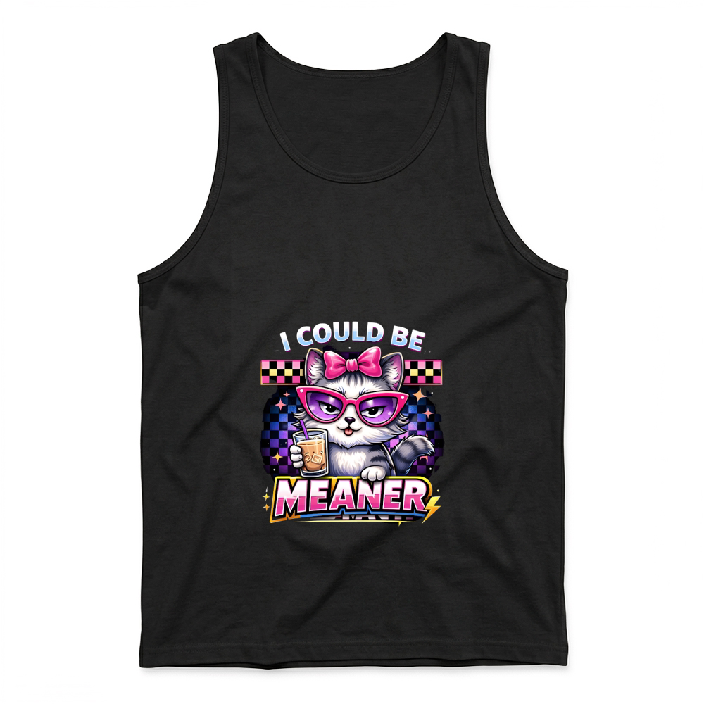 Product I Could Be Meaner Sassy Cat Pink Tank Top