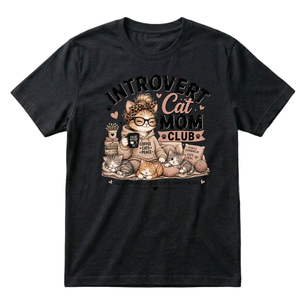 Product Introvert Cat Mom Club Cute Cat Lover T-Shirt