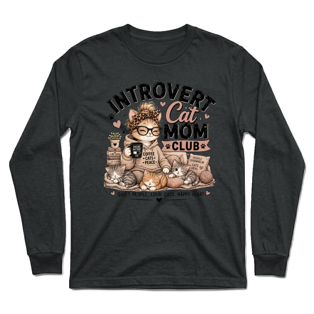 Product Introvert Cat Mom Club Cute Cat Lover Unisex Longsleeve