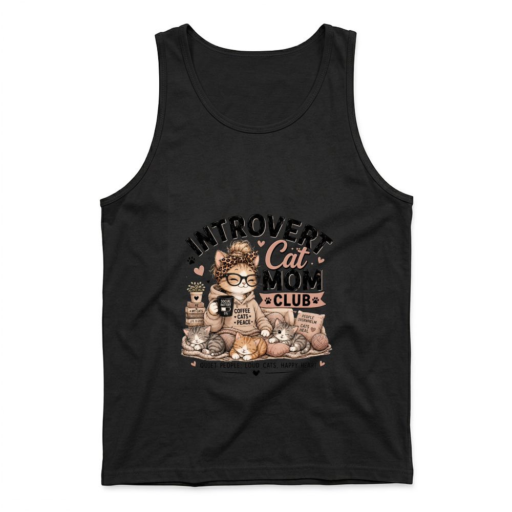Product Introvert Cat Mom Club Cute Cat Lover Tank Top
