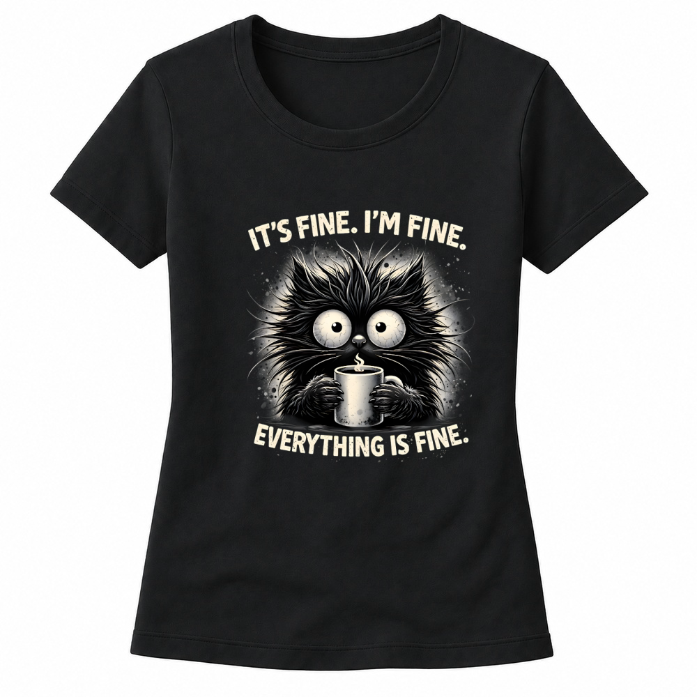 Product It's Fine I'm Fine Cat Mental Health Women's T-shirts