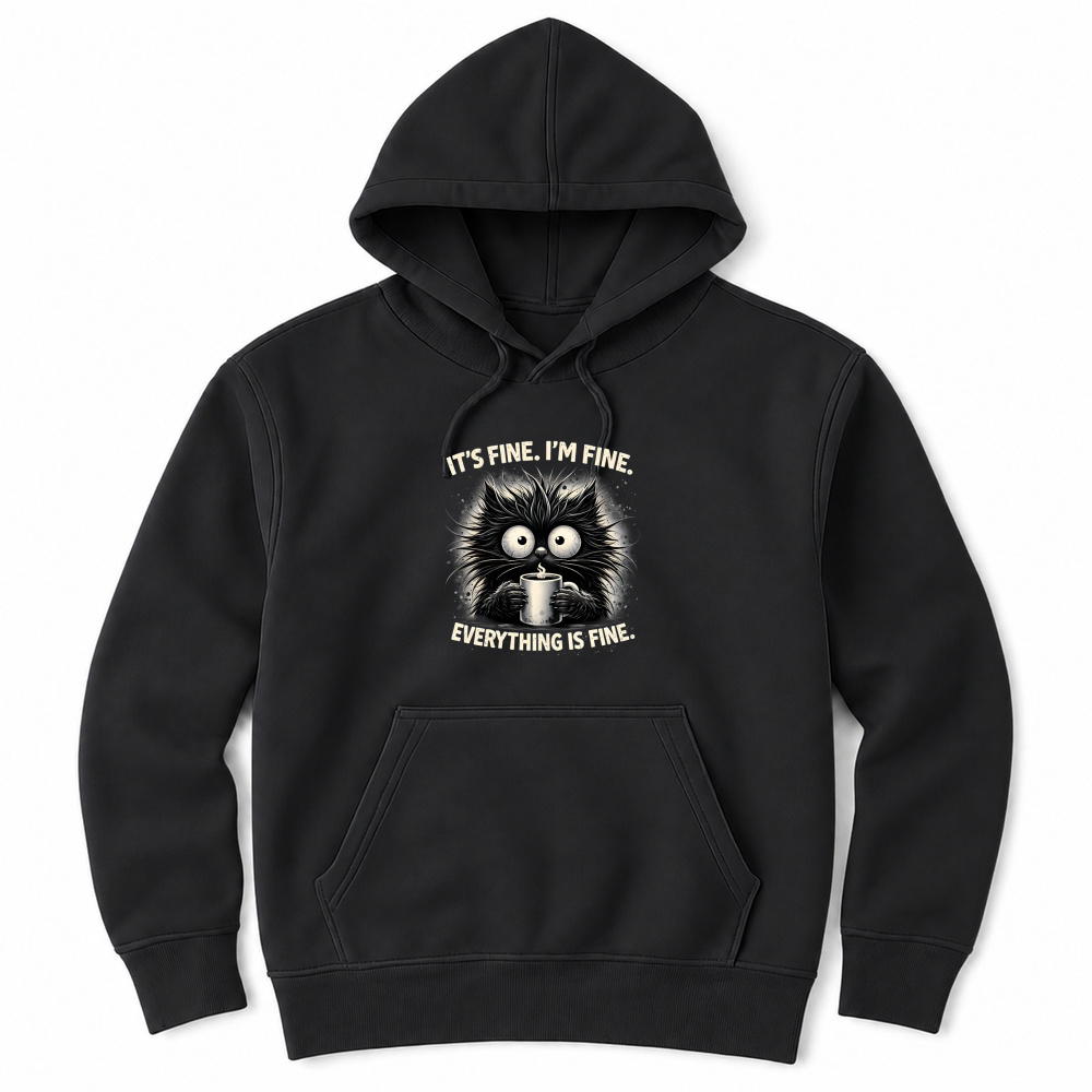 Product It's Fine I'm Fine Cat Mental Health Unisex Hoodie