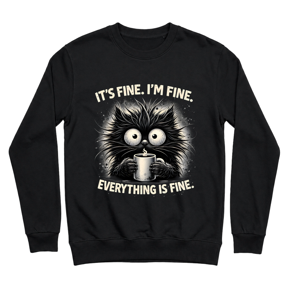 Product It's Fine I'm Fine Cat Mental Health Unisex Sweatshirt