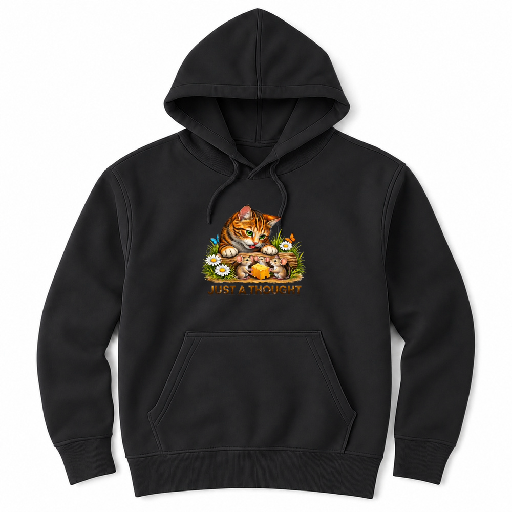 Product Just a Thought Cat Mouse Cheese Unisex Hoodie