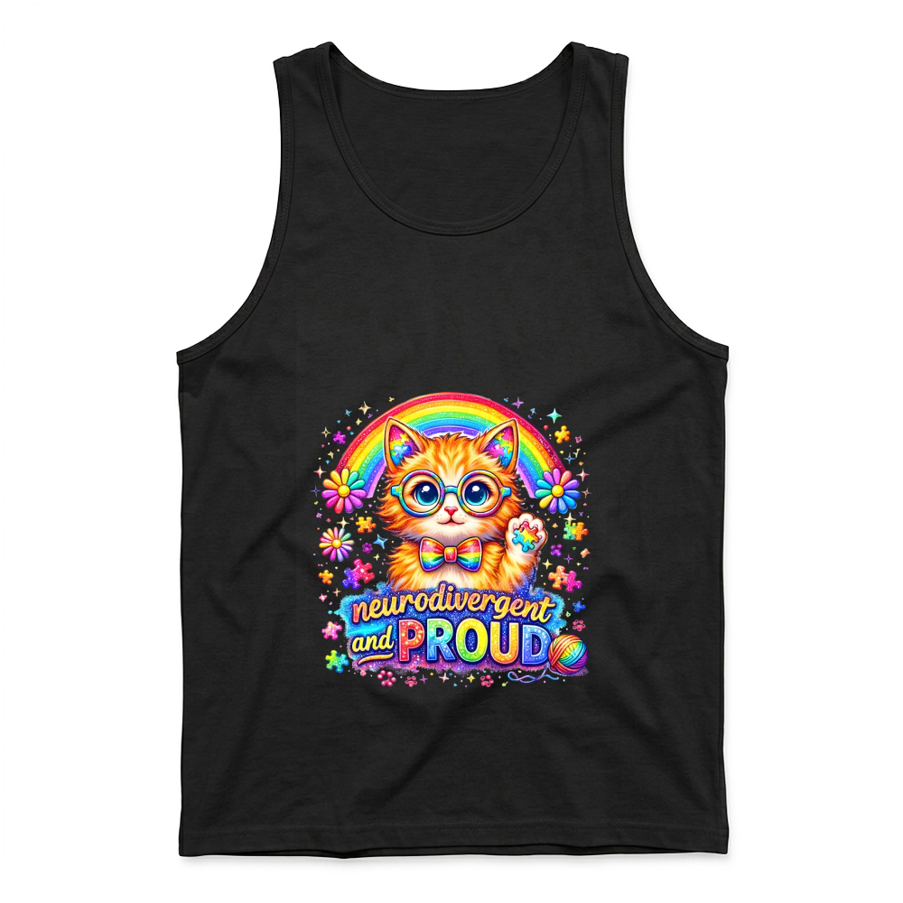 Product Neurodivergent and Proud Autism Cat Tank Top