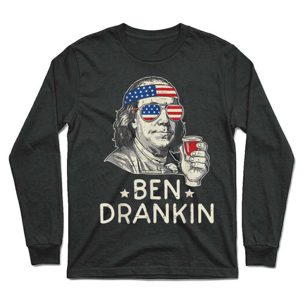 Product 4th of July Ben Drankin US Flag Funny American Dad Men Women T Shirt Unisex Longsleeve