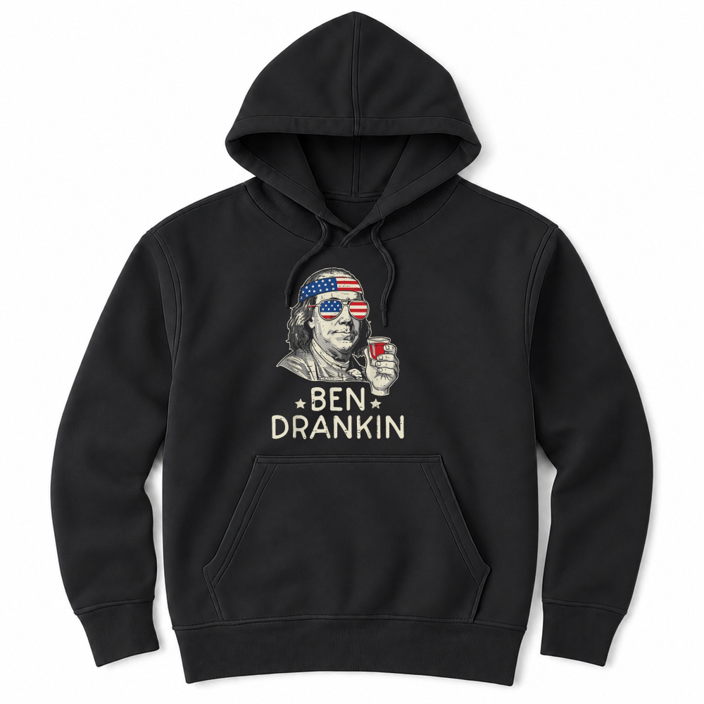 Product 4th of July Ben Drankin US Flag Funny American Dad Men Women T Shirt Unisex Hoodie