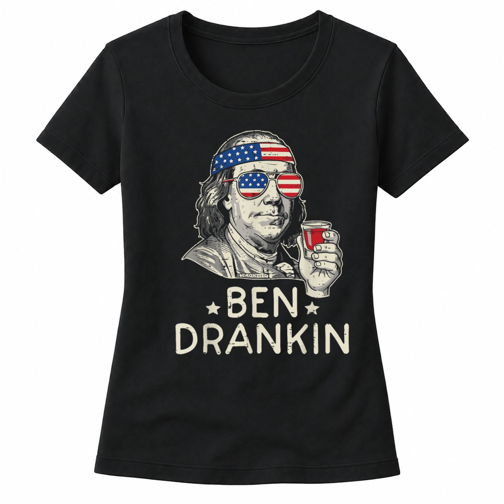 Product 4th of July Ben Drankin US Flag Funny American Dad Men Women T Shirt Women's T-shirts