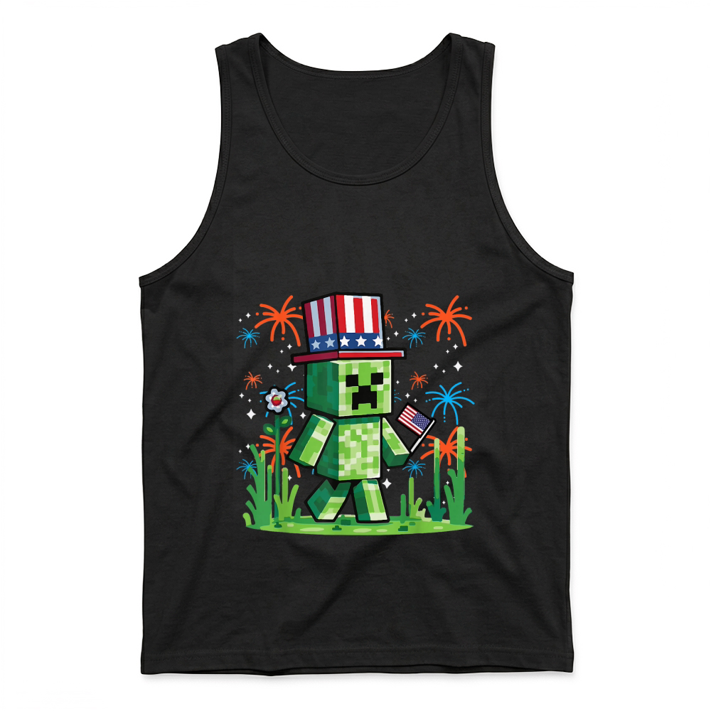 Product 4th of July Gamer Pixel US Flag Gaming Patriotic Boys Kids T Shirt Tank Top