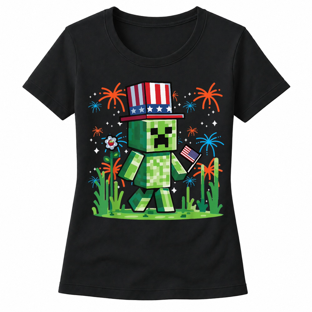 Product 4th of July Gamer Pixel US Flag Gaming Patriotic Boys Kids T Shirt Women's T-shirts
