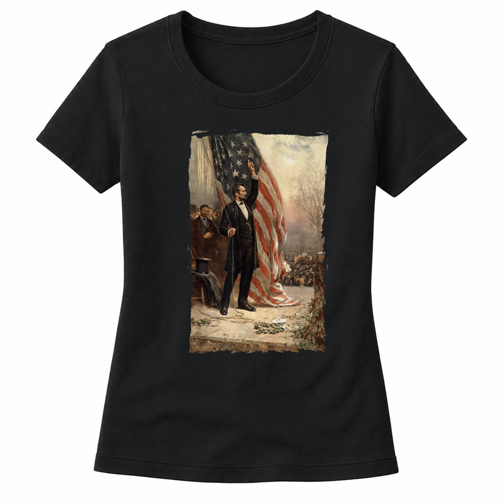 Product 4th of July Independence Day American Flag Abraham Lincoln Women's T-shirts