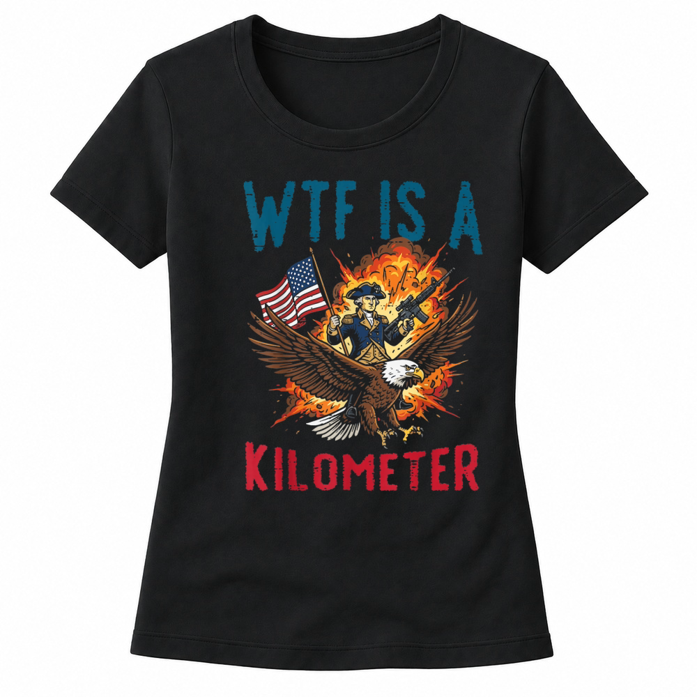 Product 4th of July WTF is Kilometer Funny USA Patriotic Men Women Women's T-shirts