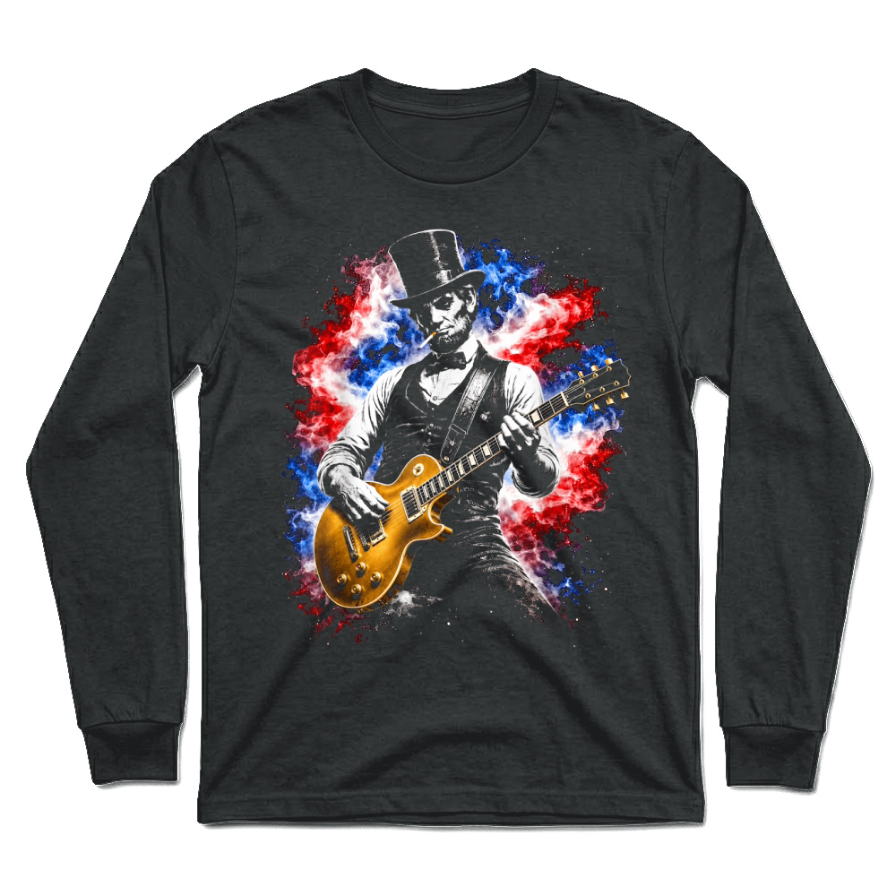 Product Abraham Lincoln Abe Lincoln Playing Guitar Unisex Longsleeve