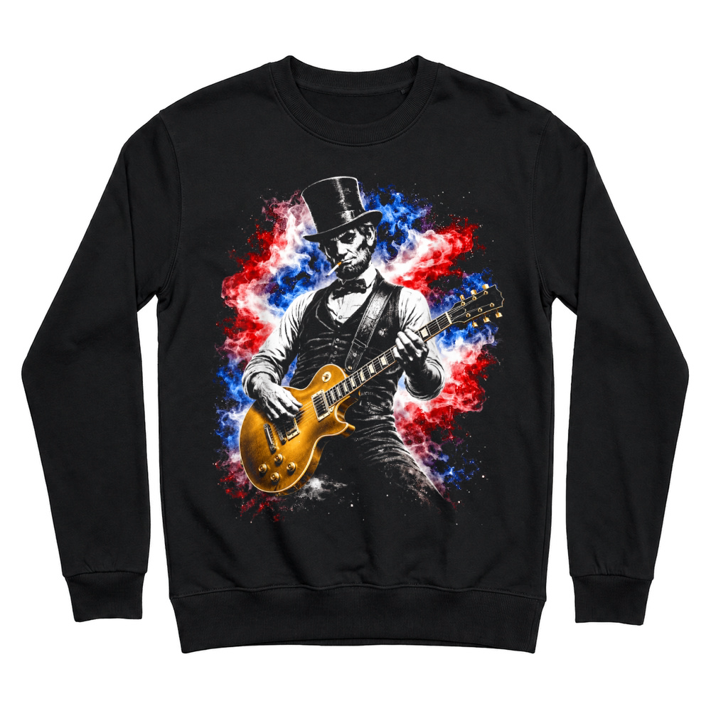 Product Abraham Lincoln Abe Lincoln Playing Guitar Unisex Sweatshirt