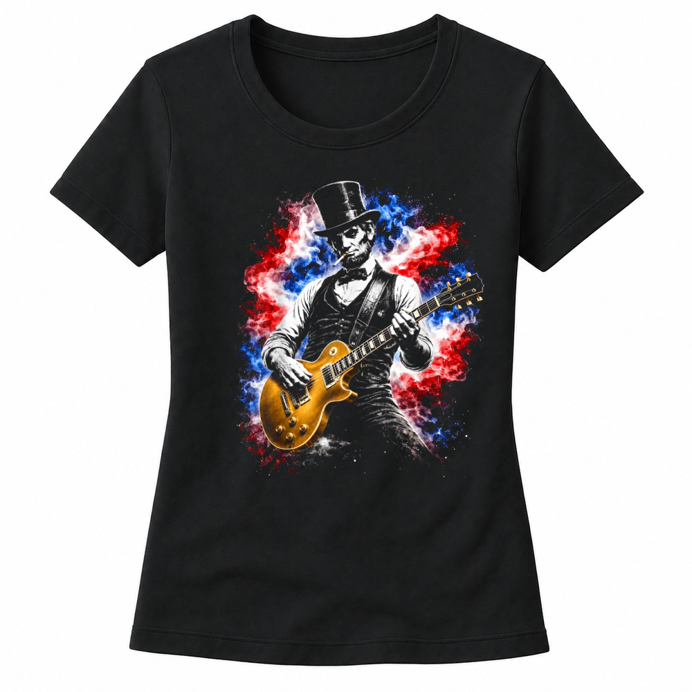 Product Abraham Lincoln Abe Lincoln Playing Guitar Women's T-shirts