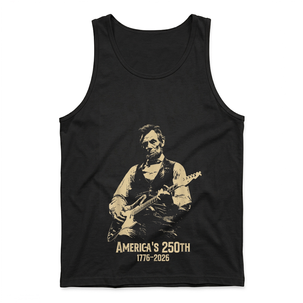 Product Abraham Lincoln Playing Guitar 4th July 250th Anniversary Tank Top