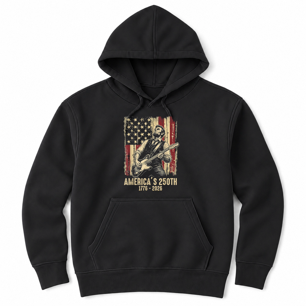 Product Abraham Lincoln Playing Guitar 4th of July 250th Anniversary Unisex Hoodie